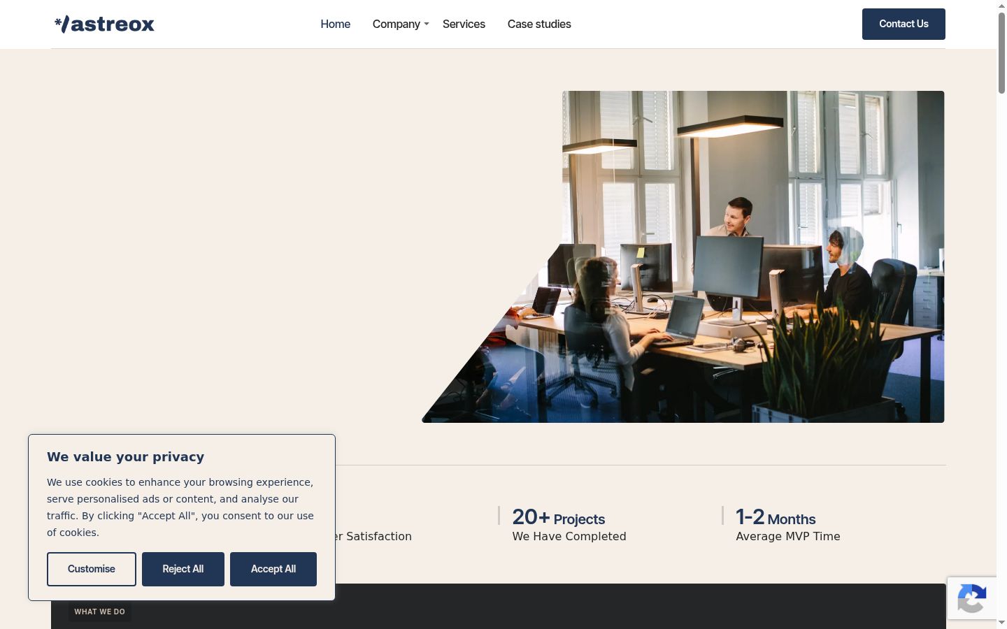 Screenshot of the consent banner shown before any interaction