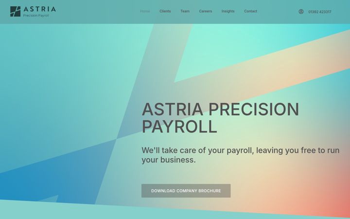 Screenshot of astriapayroll.co.uk