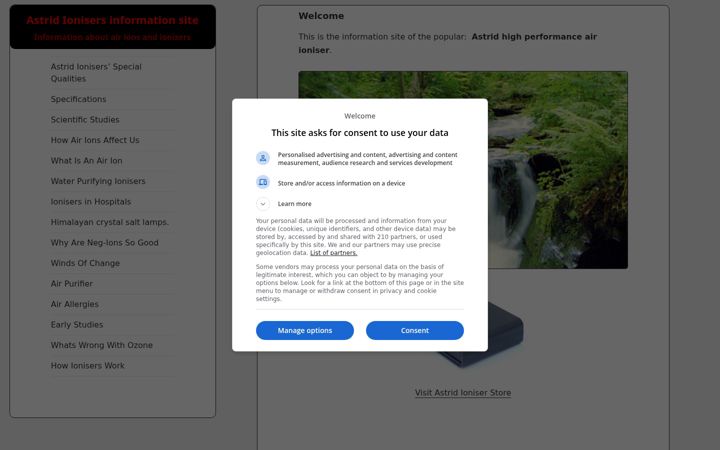 Screenshot von astrid-ioniser.co.uk