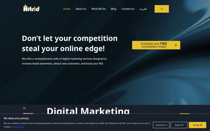 Screenshot of astriddigimarket.com