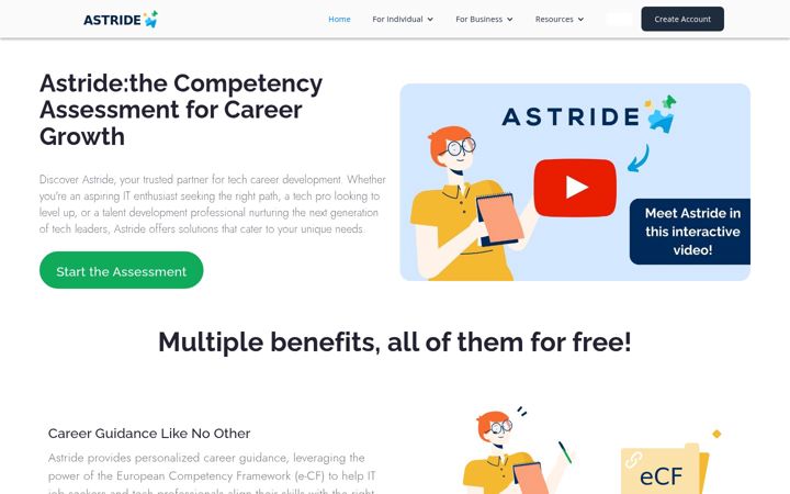 Captură de ecran a astride.com