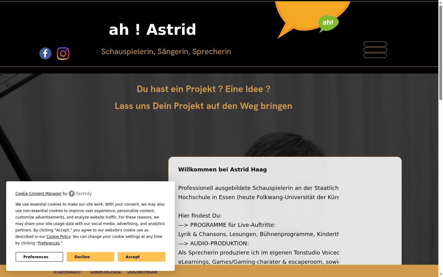 Screenshot tal-banner tal-kunsens muri qabel kwalunkwe interazzjoni