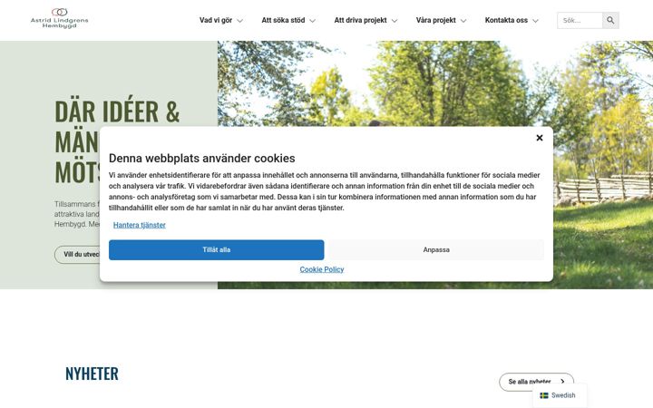 Screenshot of astridlindgrenshembygd.se
