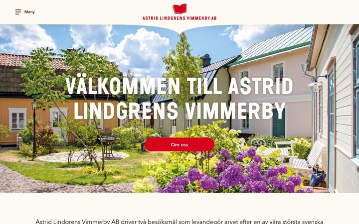 Screenshot of astridlindgrensvimmerby.se