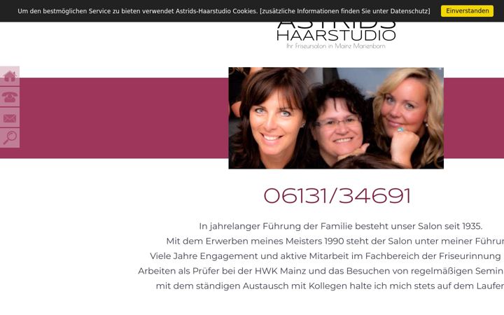 Screenshot of astrids-haarstudio.de