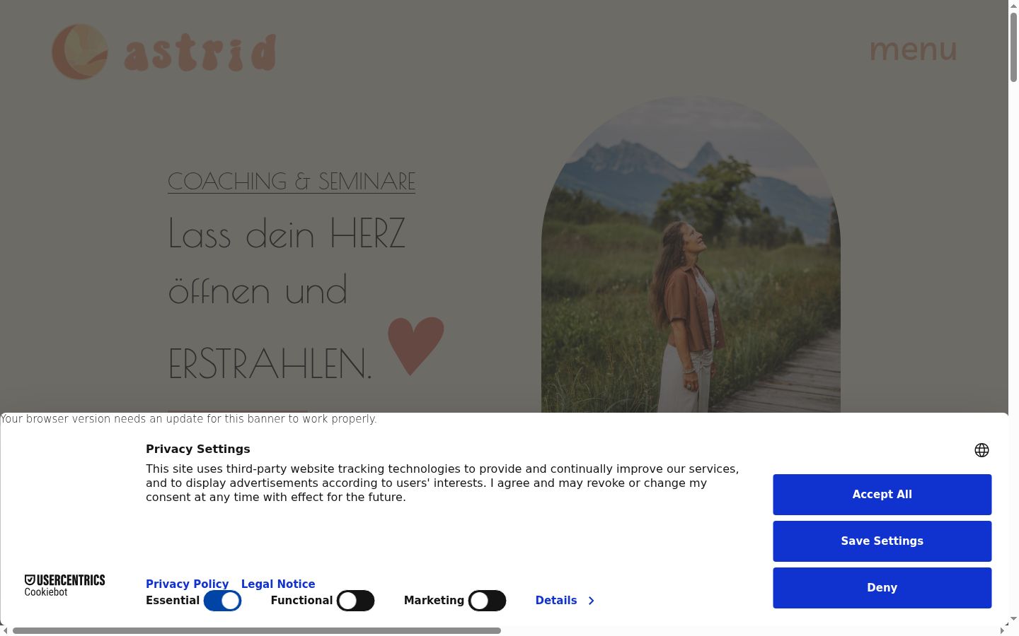 Screenshot of the consent banner shown before any interaction