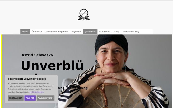 Snímek obrazovky astridschweska.de