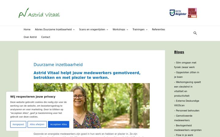 Snímek obrazovky astridvitaal.nl