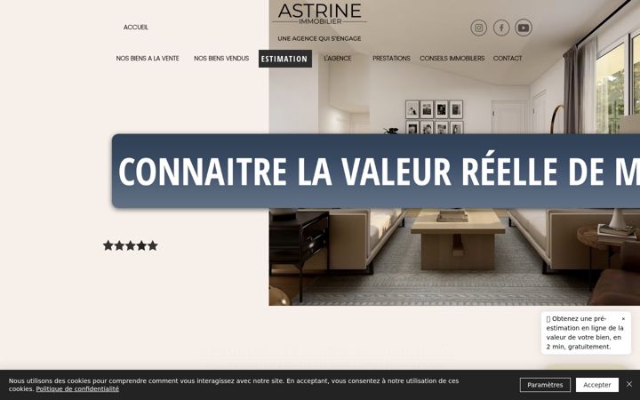 Екранна снимка на astrine-immobilier.com