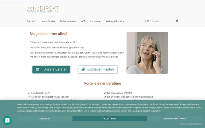 Screenshot of astro-direkt.net