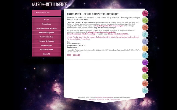 Screenshot of astro-intelligence.de