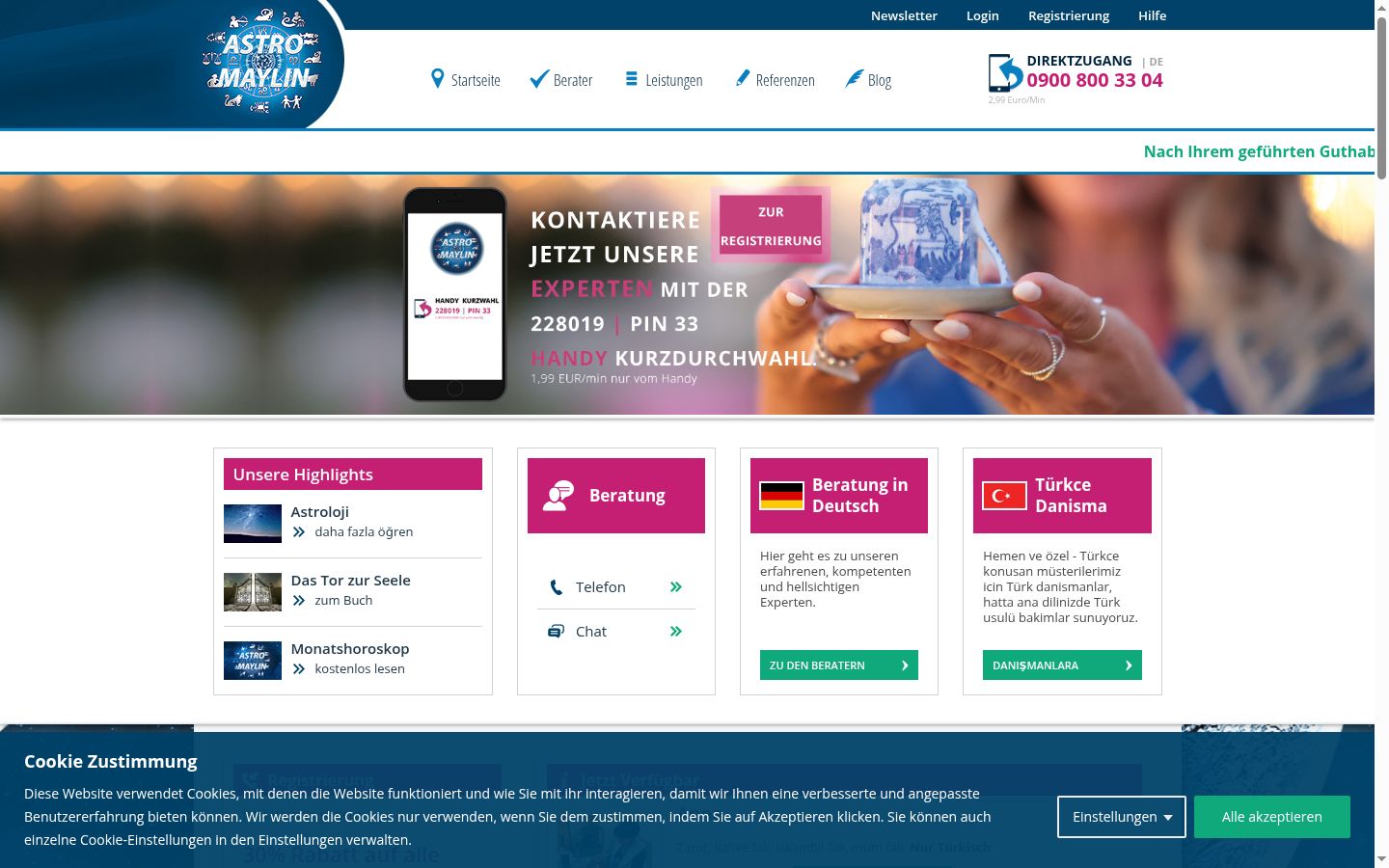 Captura de ecrã do banner de consentimento apresentado antes de qualquer interação