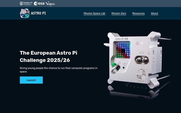 Screenshot of astro-pi.org