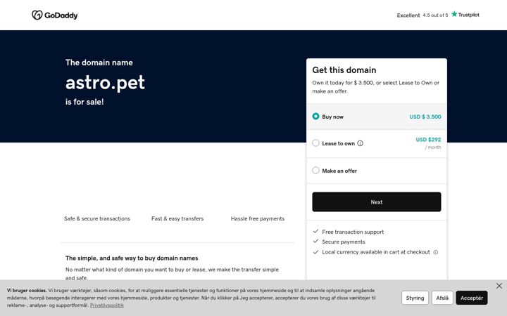 Screenshot of astro.pet