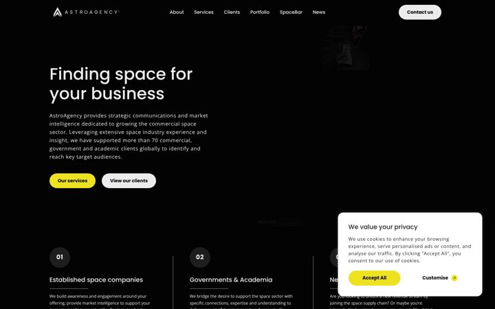 Screenshot von astroagency.co.uk