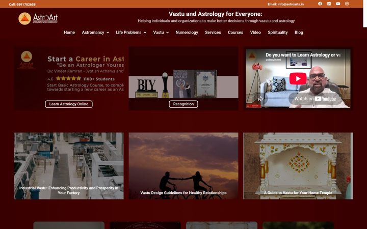 Screenshot of astroart.in