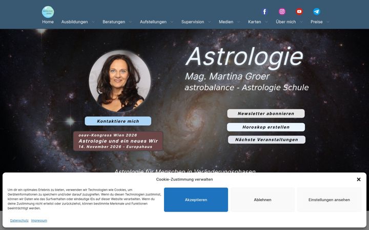 Posnetek zaslona astrobalance.com