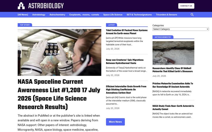 Screenshot of astrobiology.com