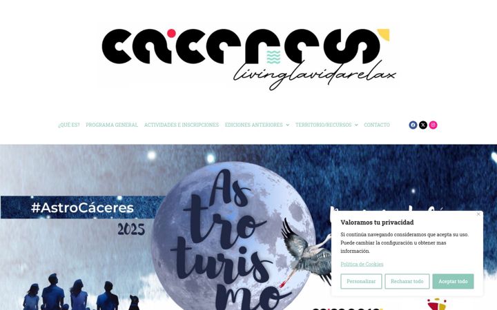 Posnetek zaslona astrocaceres.com
