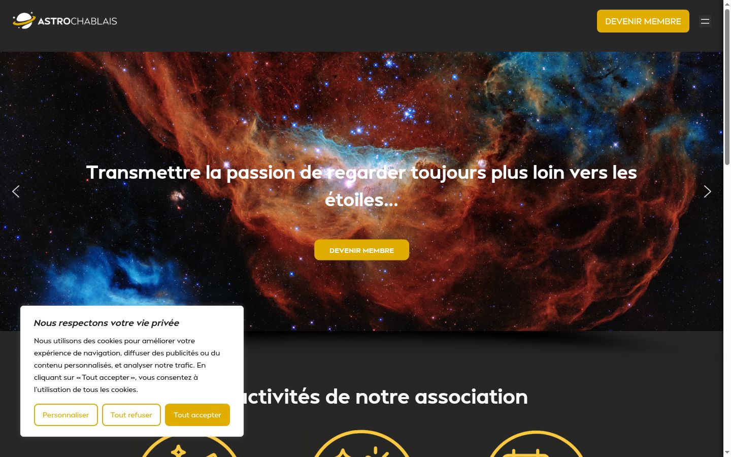 Screenshot tal-banner tal-kunsens muri qabel kwalunkwe interazzjoni