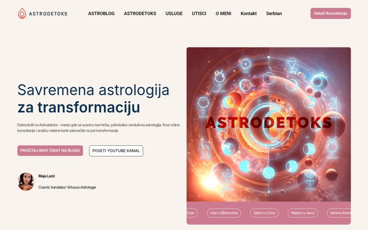 Screenshot of astrodetoks.com