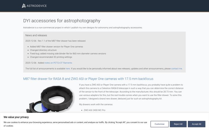 Screenshot of astrodevice.com
