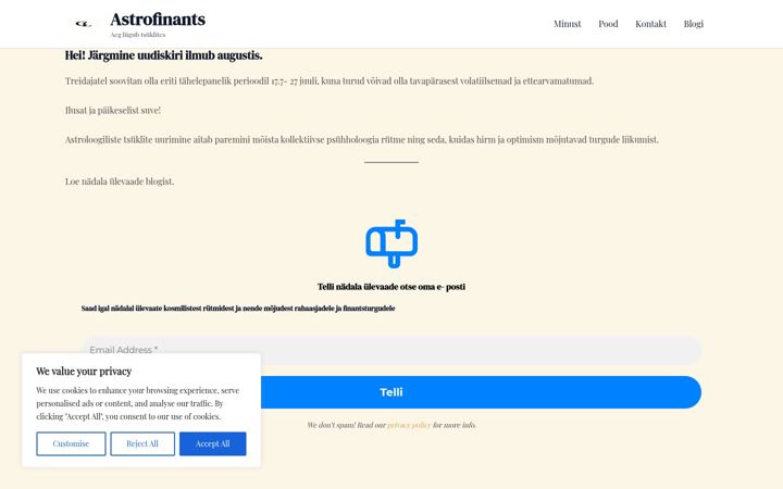 Screenshot of astrofinants.com