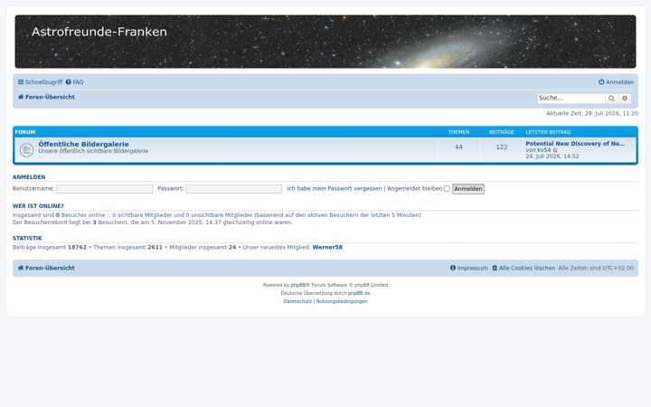 Screenshot of astrofreunde-franken.de