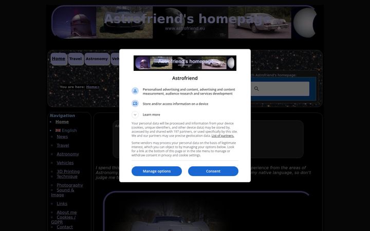 Screenshot of astrofriend.eu