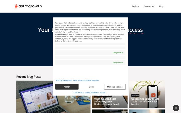 Snímek obrazovky astrogrowth.com