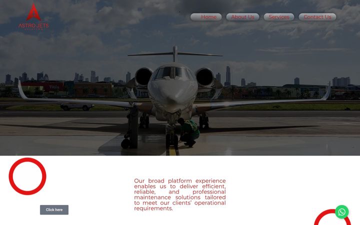 Snímek obrazovky astrojetsaviation.com