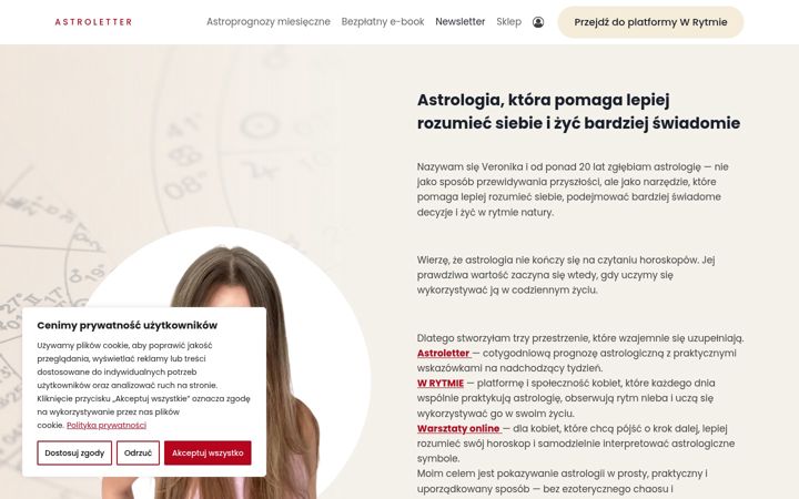 Screenshot von astroletter.pl