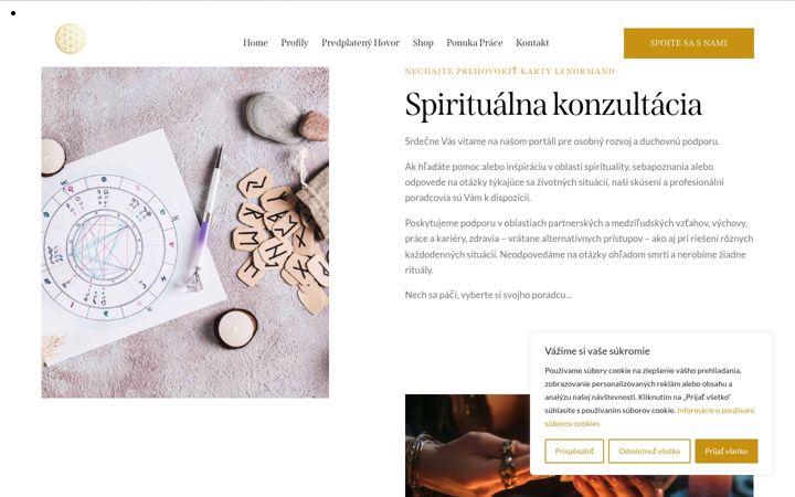 Snímek obrazovky astrolinka.sk