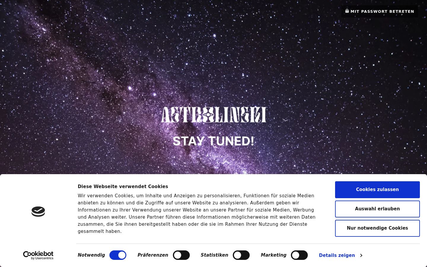 Screenshot del banner di consenso mostrato prima di qualsiasi interazione