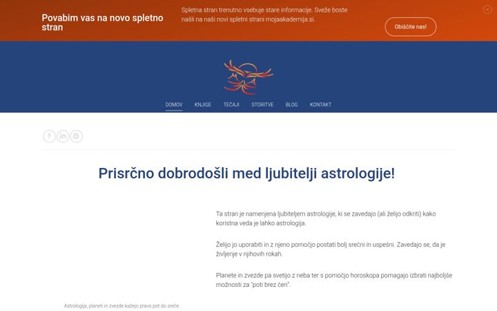 Snimka zaslona za astrolog.si