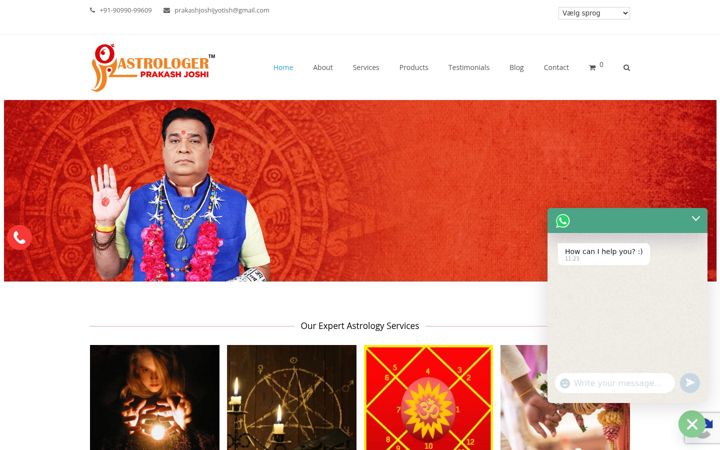Screenshot of astrologerprakashjoshi.com