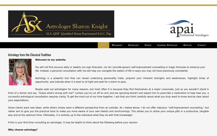 Screenshot von astrologersharon.co.uk