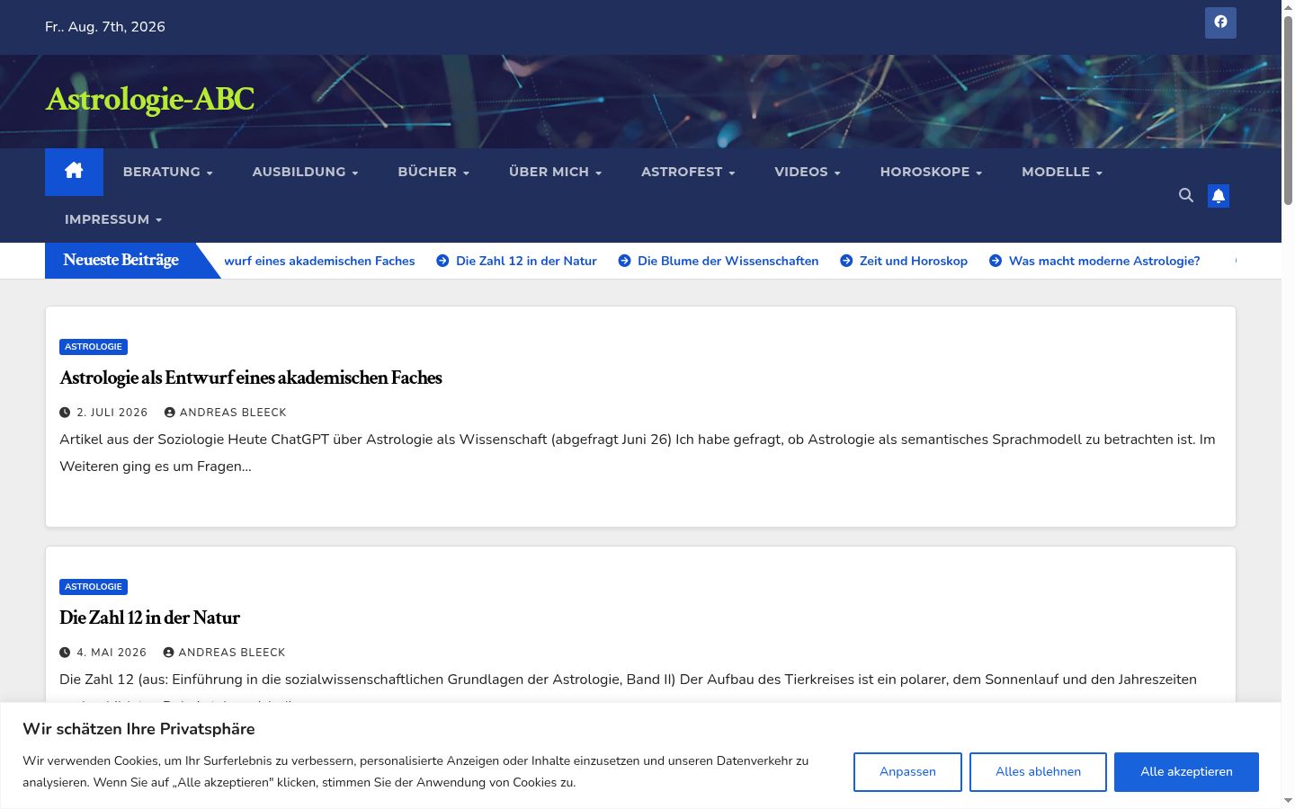 Screenshot van de toestemmingsbanner zoals getoond vóór enige interactie