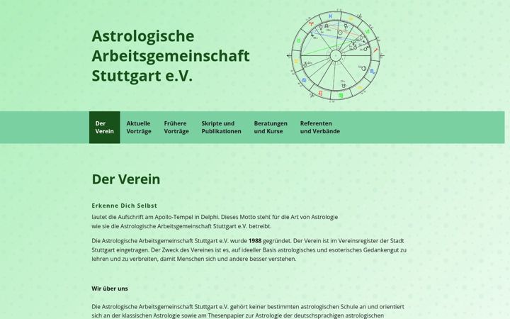 Ekrano kopija astrologie-ag-stuttgart.de