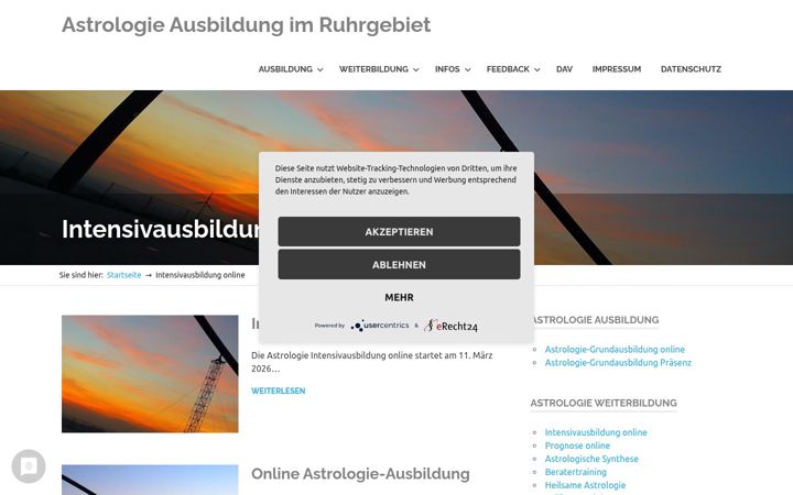 Snimka zaslona za astrologie-ausbildung.org