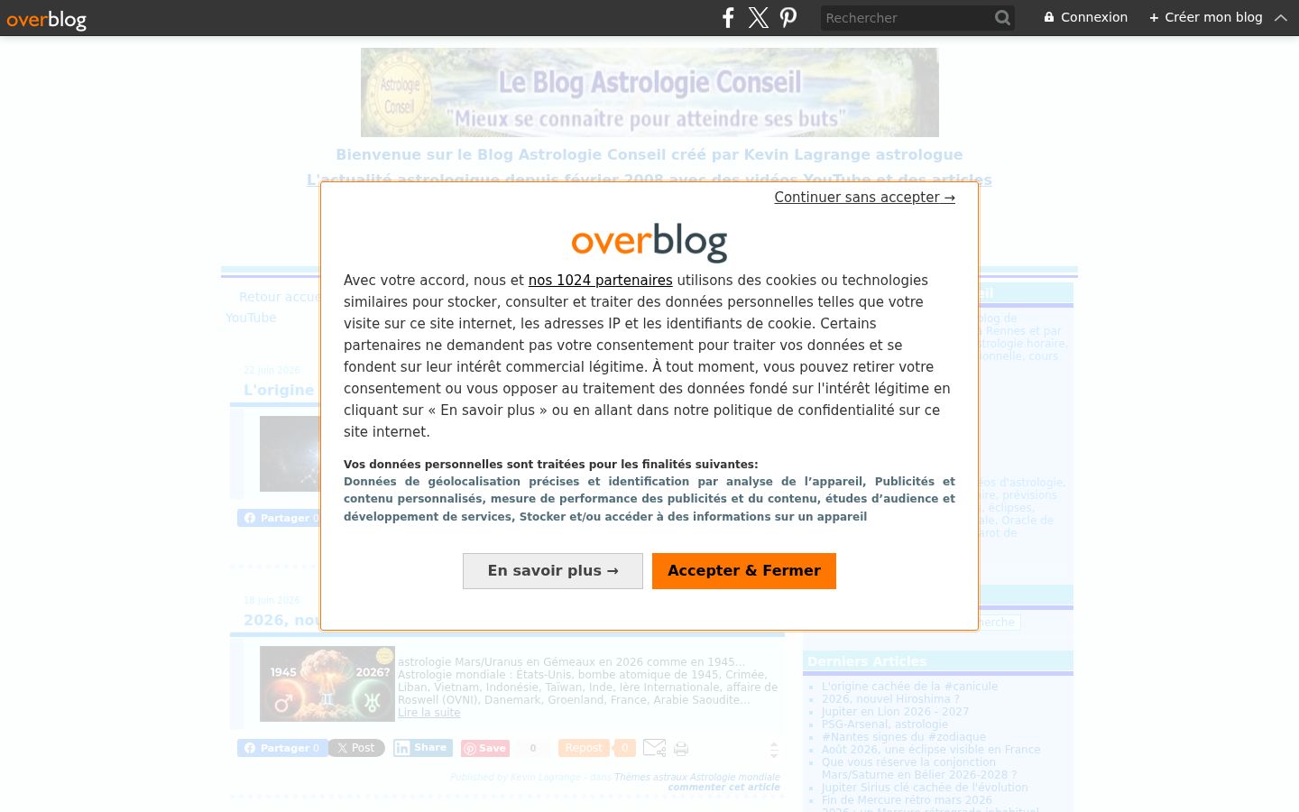 Captura de ecrã do banner de consentimento apresentado antes de qualquer interação