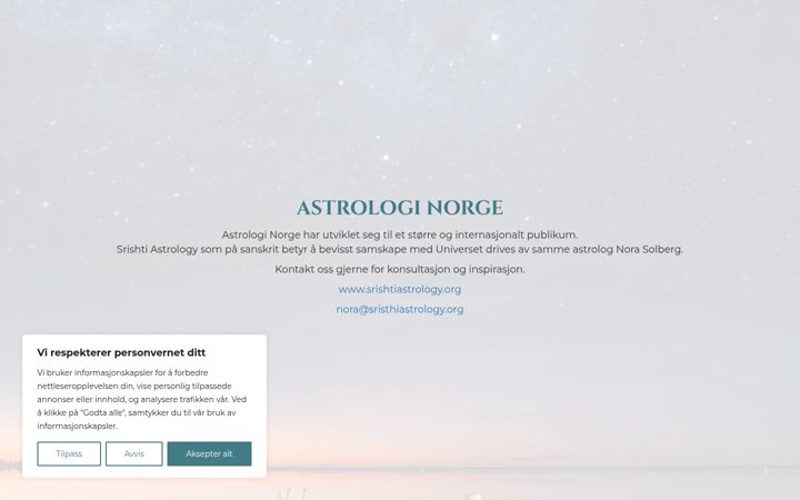 Screenshot stránky astrologinorge.no