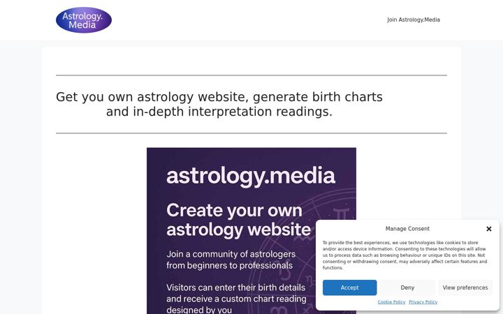 Screenshot of astrology.media