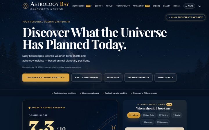 Screenshot of astrologybay.com