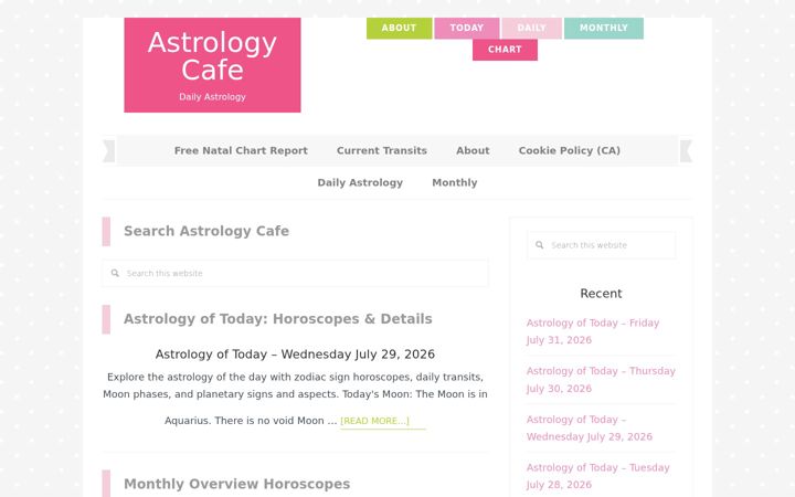 Screenshot of astrologycafe.com