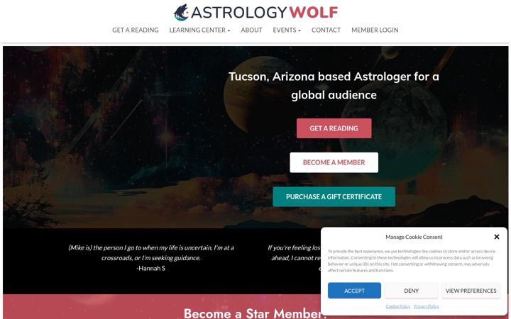 Screenshot di astrologywolf.com