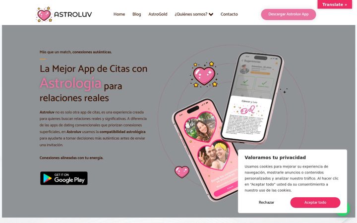 Screenshot of astroluv.website