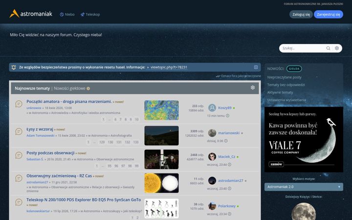 Screenshot of astromaniak.pl