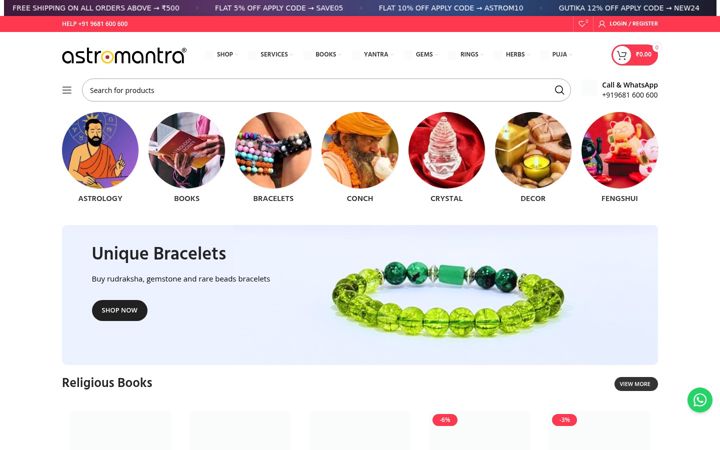 Screenshot of astromantra.com