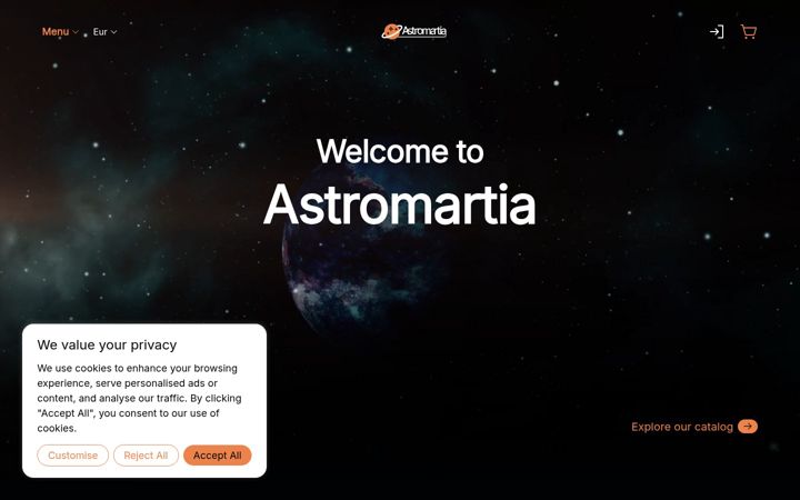Screenshot of astromartia.com